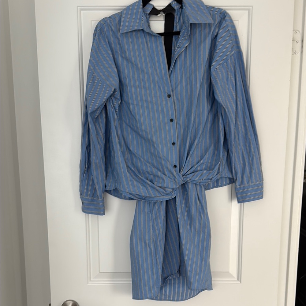 Zara Blue Striped Mini Dress